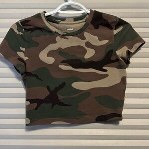 TNA camo crop top